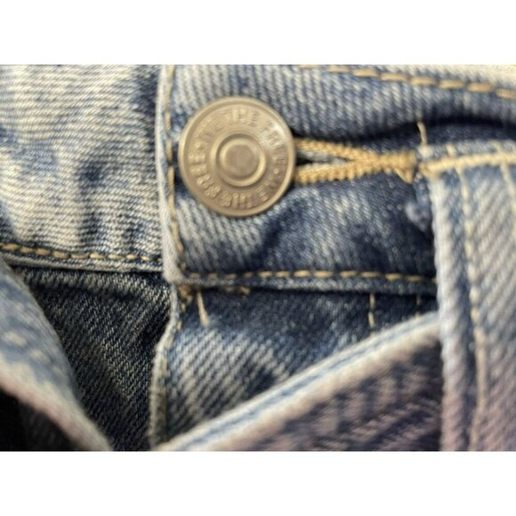 Free People We The Free Sz 25 East of Eden Belted Denim Frayed Mini Skirt - Picture 8 of 13